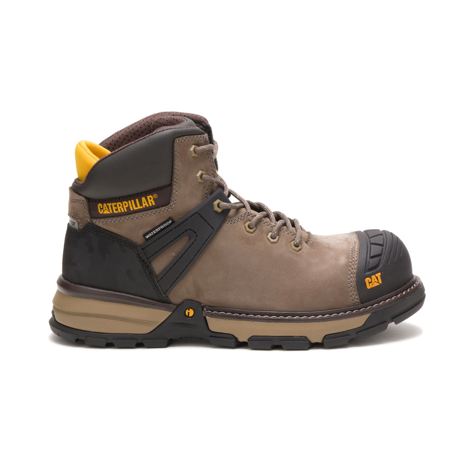 Caterpillar Boots Lahore - Caterpillar Excavator Superlite Waterproof Nano Toe Mens Work Boots Brown/Black (738124-MXW)